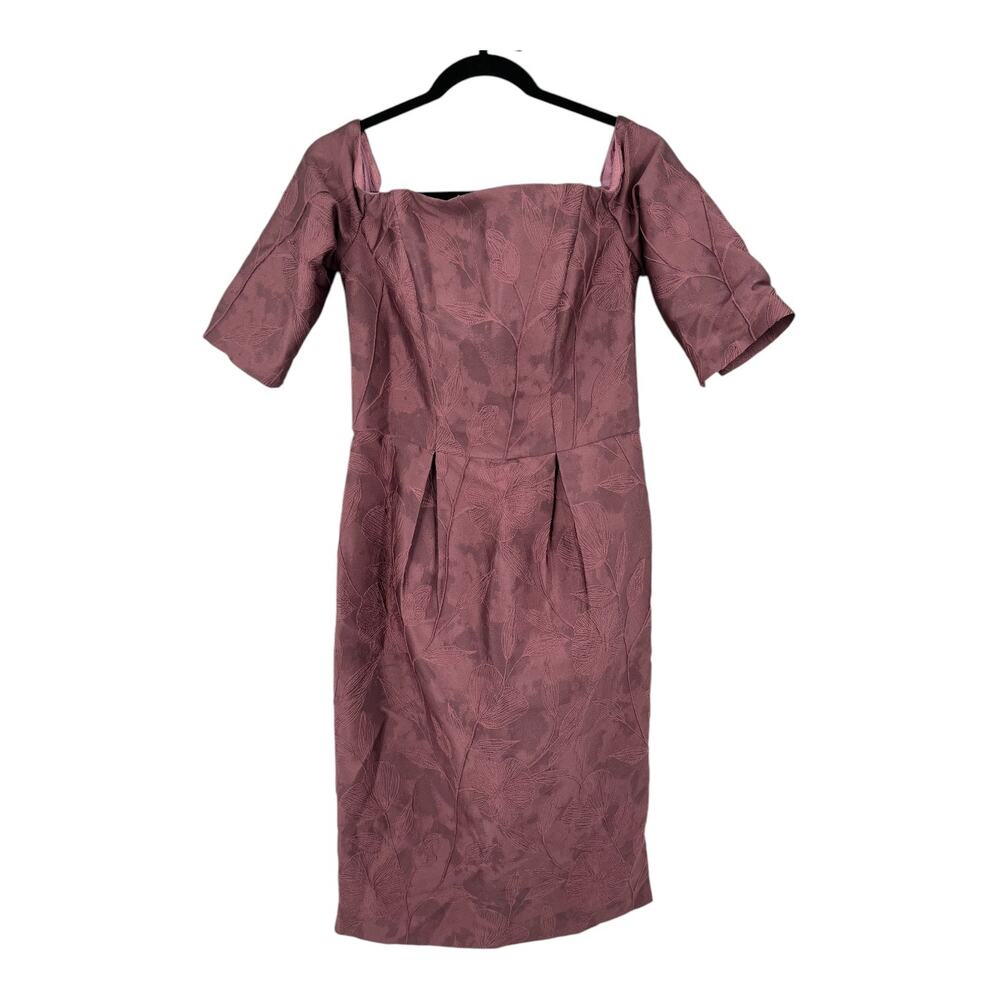 Kay Unger Dress Brinley off shoulder midi pink size 6 - Picture 2 of 8